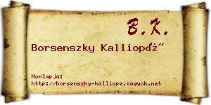 Borsenszky Kalliopé névjegykártya